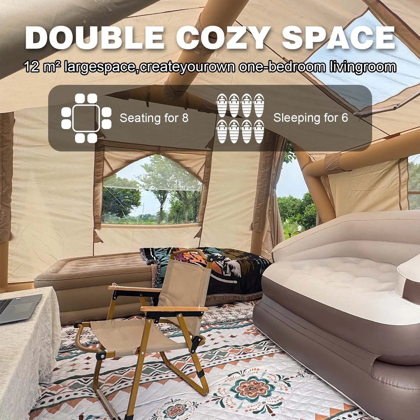 SENLEETO Inflatable Family Tent Eight To Ten People Quick Setup