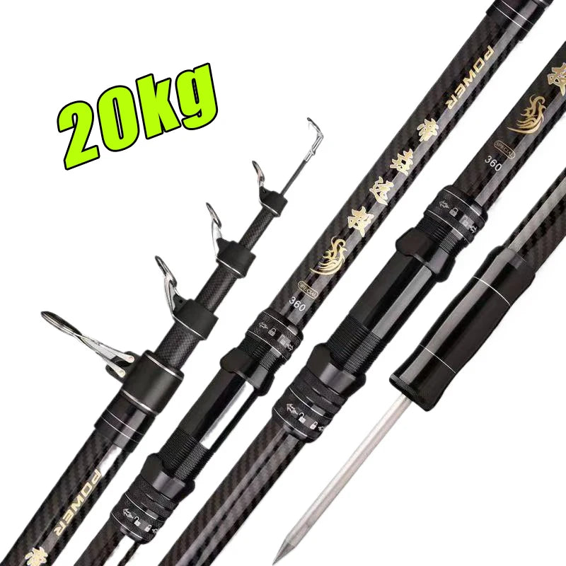 GTOFYU Telescopic Fishing Rod Carbon Thirty Pound Saltwater Freshwater