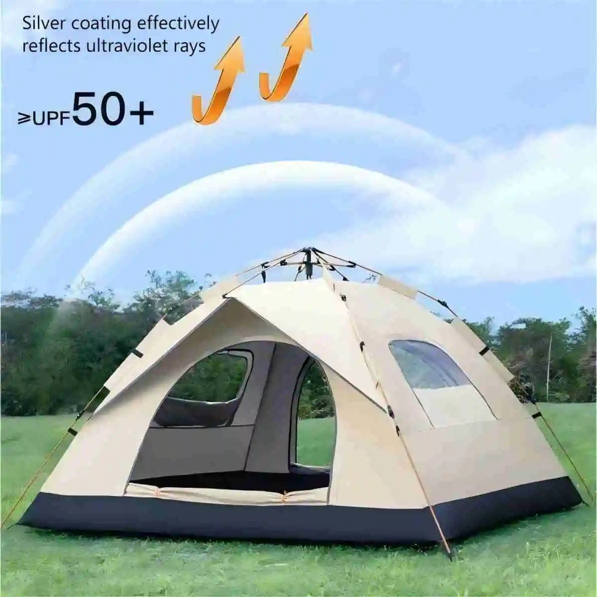 Pakicetus Quick Automatic Opening Camping Tent With Two Doors