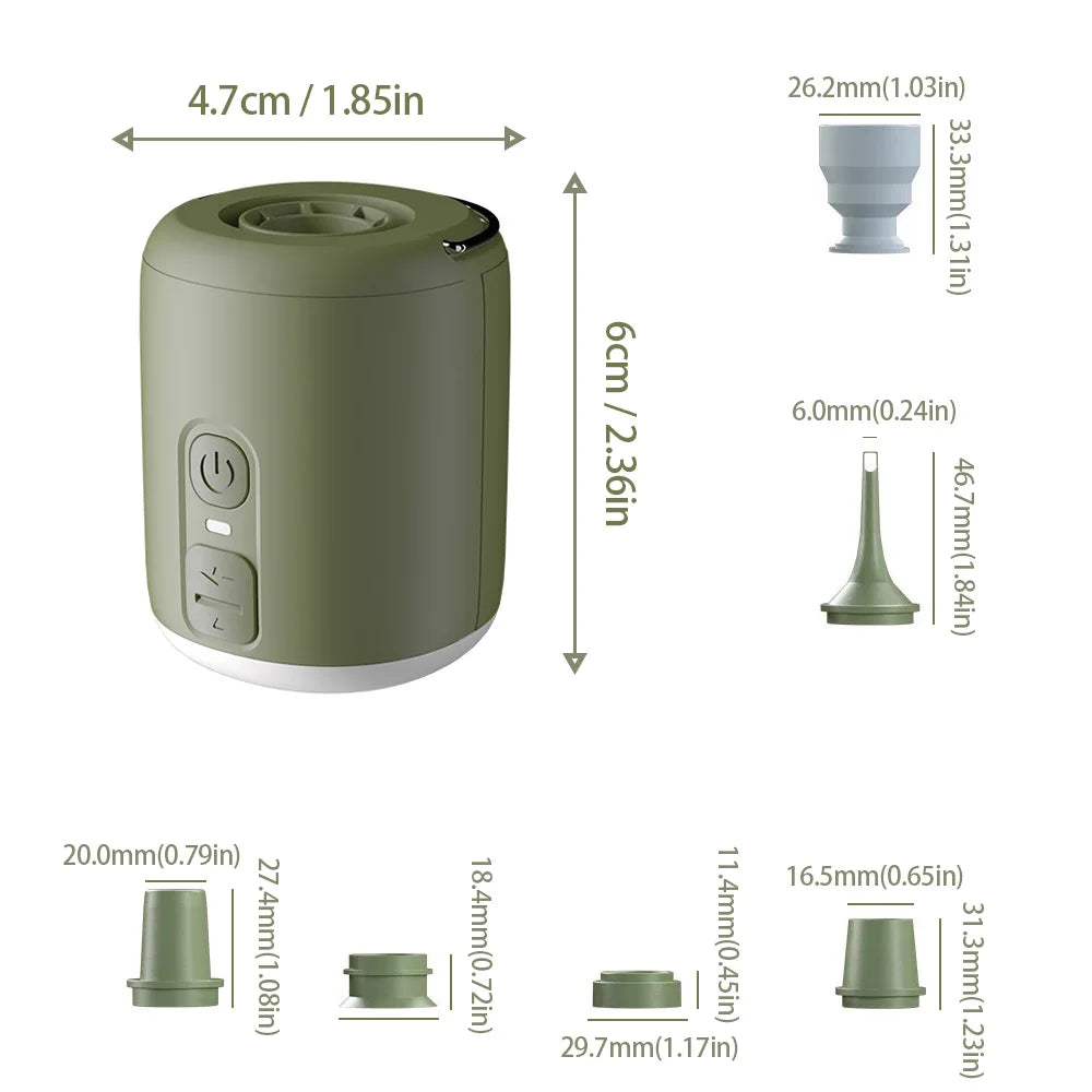WESTTUNE Tiny Air Pump With Camping Lantern For Inflatable Mattress