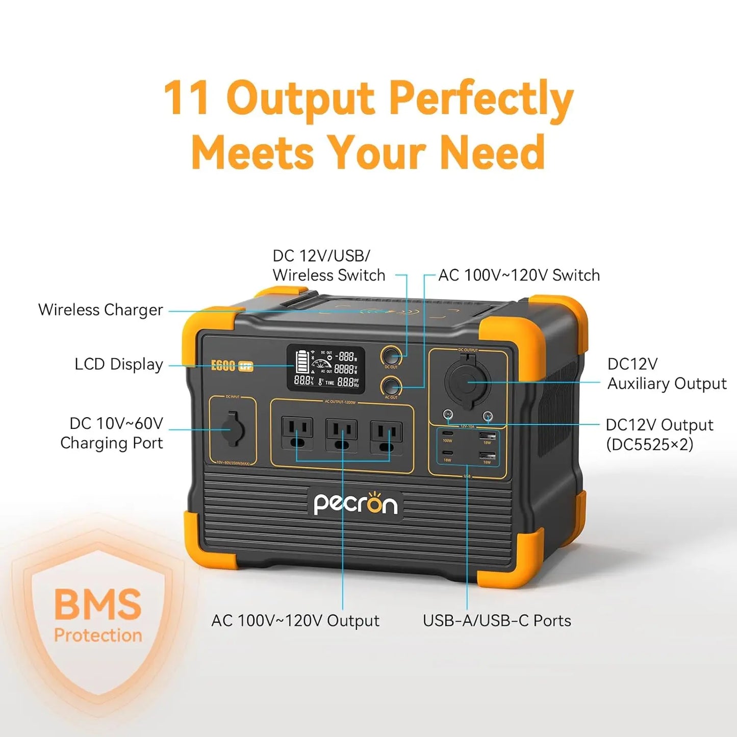 E600LFP Portable Power Station LiFePO4 614Wh Backup