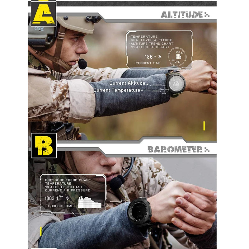 NORTH EDGE Mens Digital Sport Watch Altimeter Barometer Compass