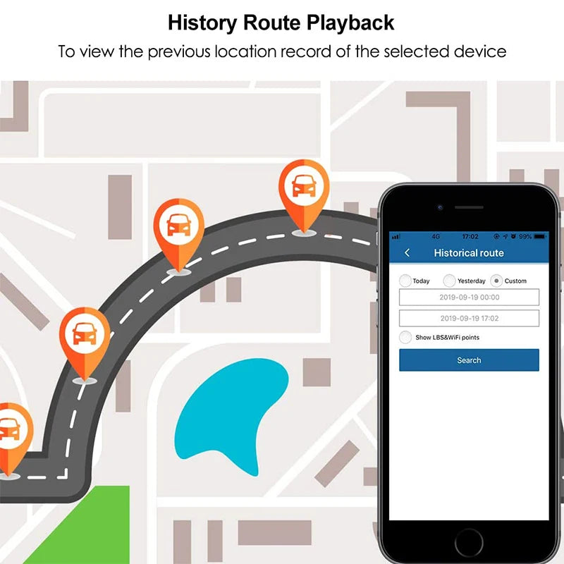 Lamariely 4G GPS Car Tracker With 20000mAh Battery IP67 Waterproof