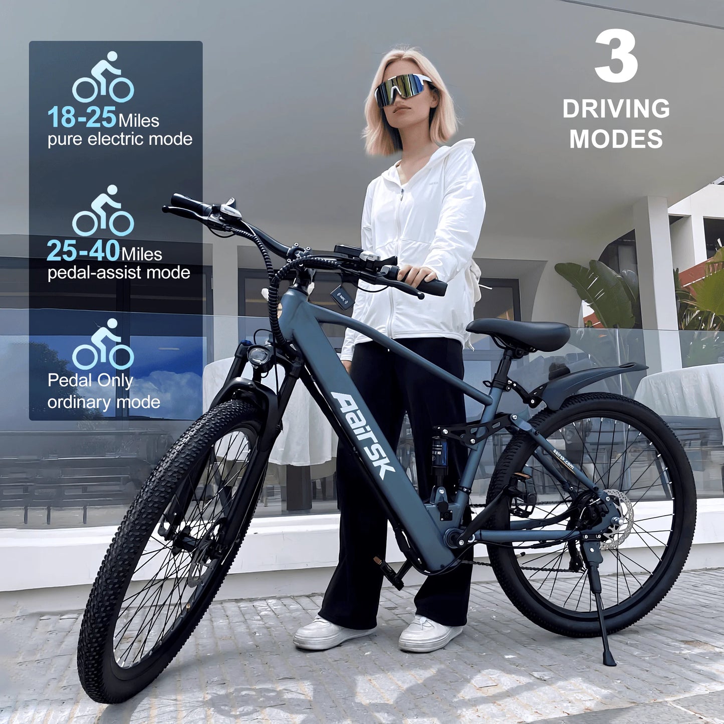 EOEOTWO GT900 750W Electric Mountain Bike With Full Suspension UL 2849 Certified
