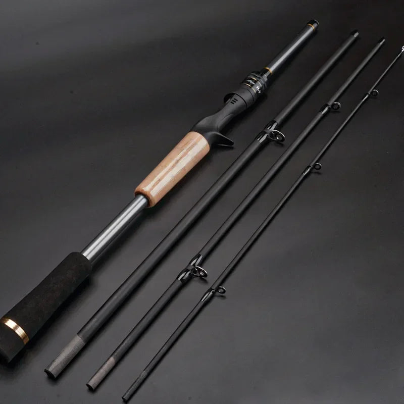 GTOFYU Travel Lure Rod 4Section Carbon Spinning Rod 4To25g