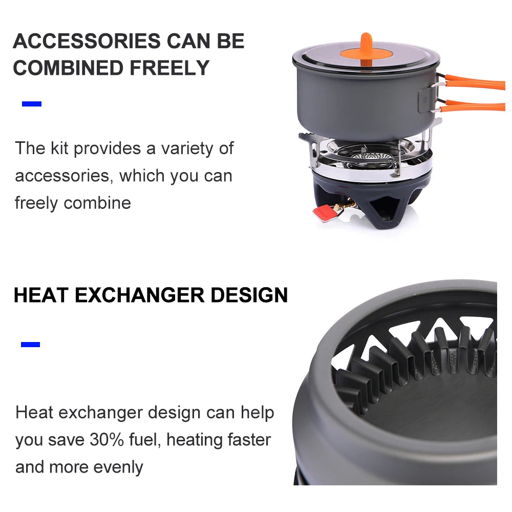 Widesea Camping Cooking System With Heat Exchanger Gas Burner